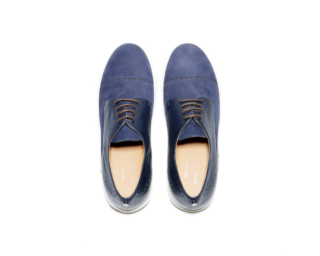 B1611020 - Lace up sneaker men shoe (Nabuck Sporty) - Flag