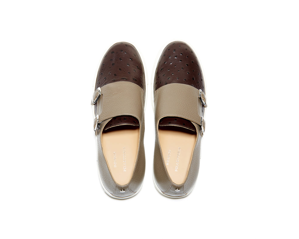 B1611006 - Double monk sneaker men shoe (Embossed) - Fango