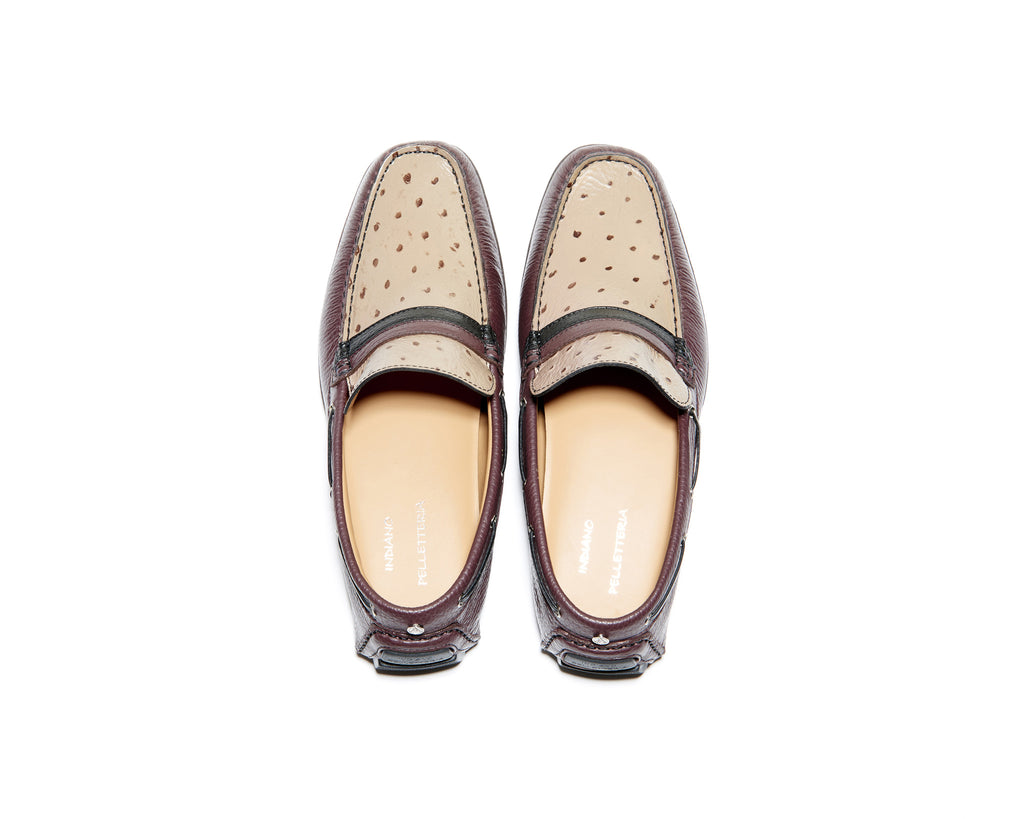 B1611001 - Moccassin men shoe (embossed) - Burgundy