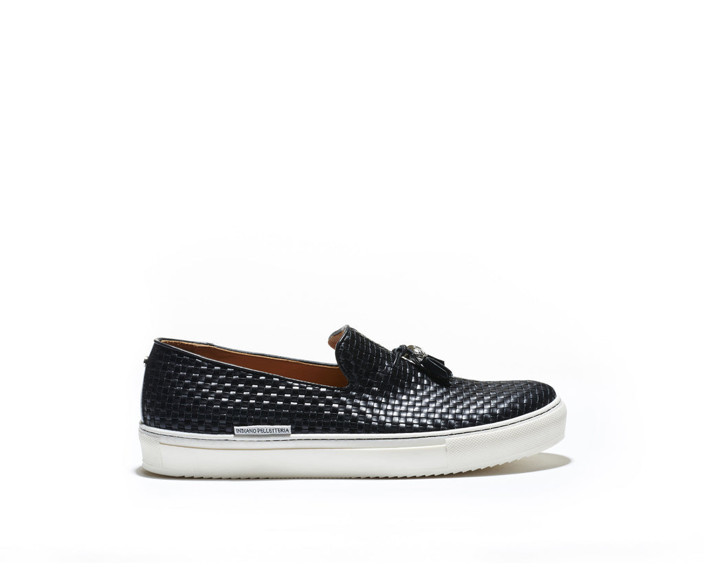 B1611004 - Slip on sneaker men shoe (Woven) - Black