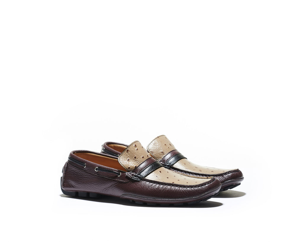 B1611001 - Moccassin men shoe (embossed) - Burgundy