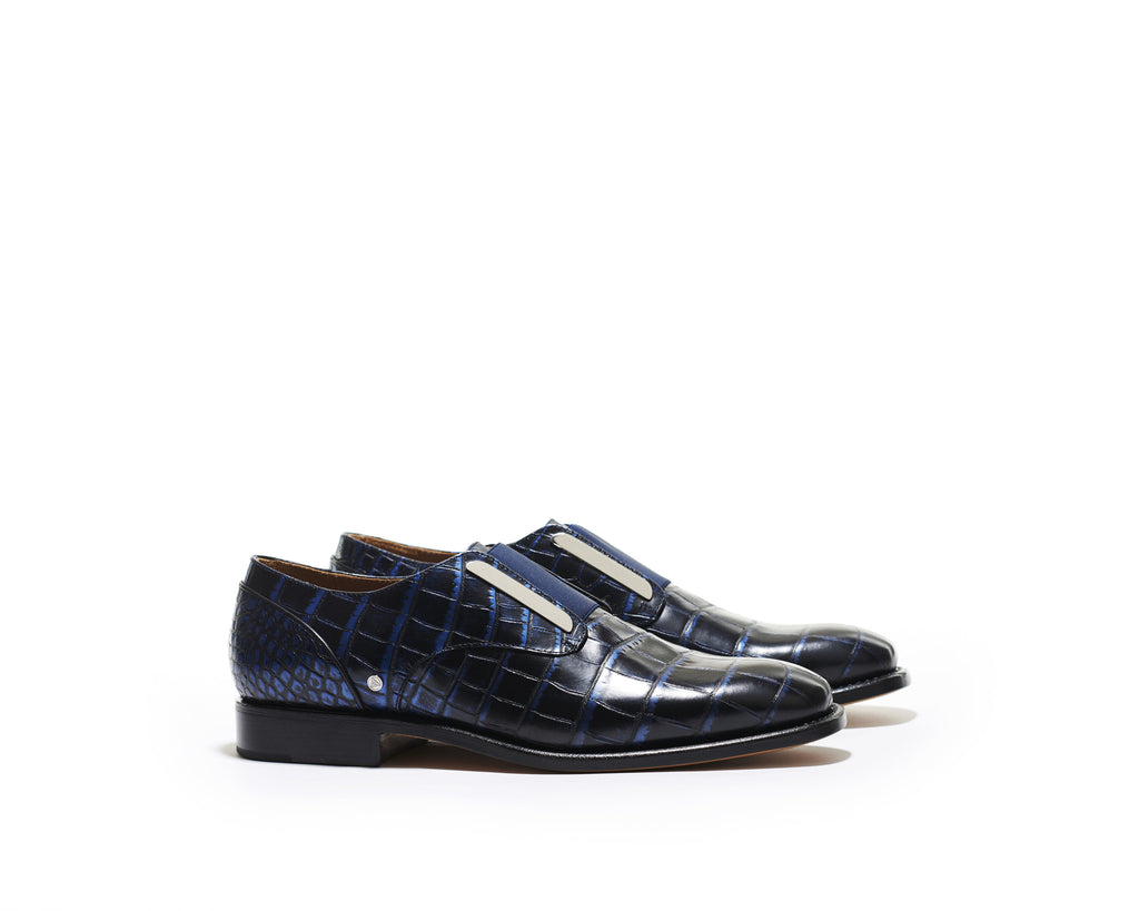 B1611007 - Men oxford shoe (embossed) - Denim