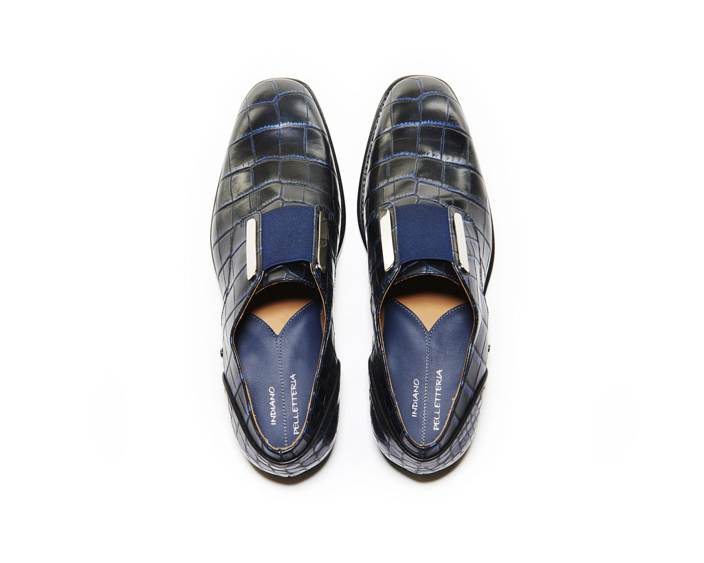 B1611007 - Men oxford shoe (embossed) - Denim