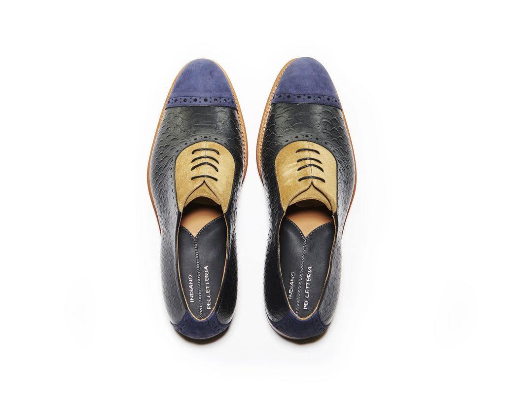 B1611014 - Oxford brogues men shoe (embossed) - Shark