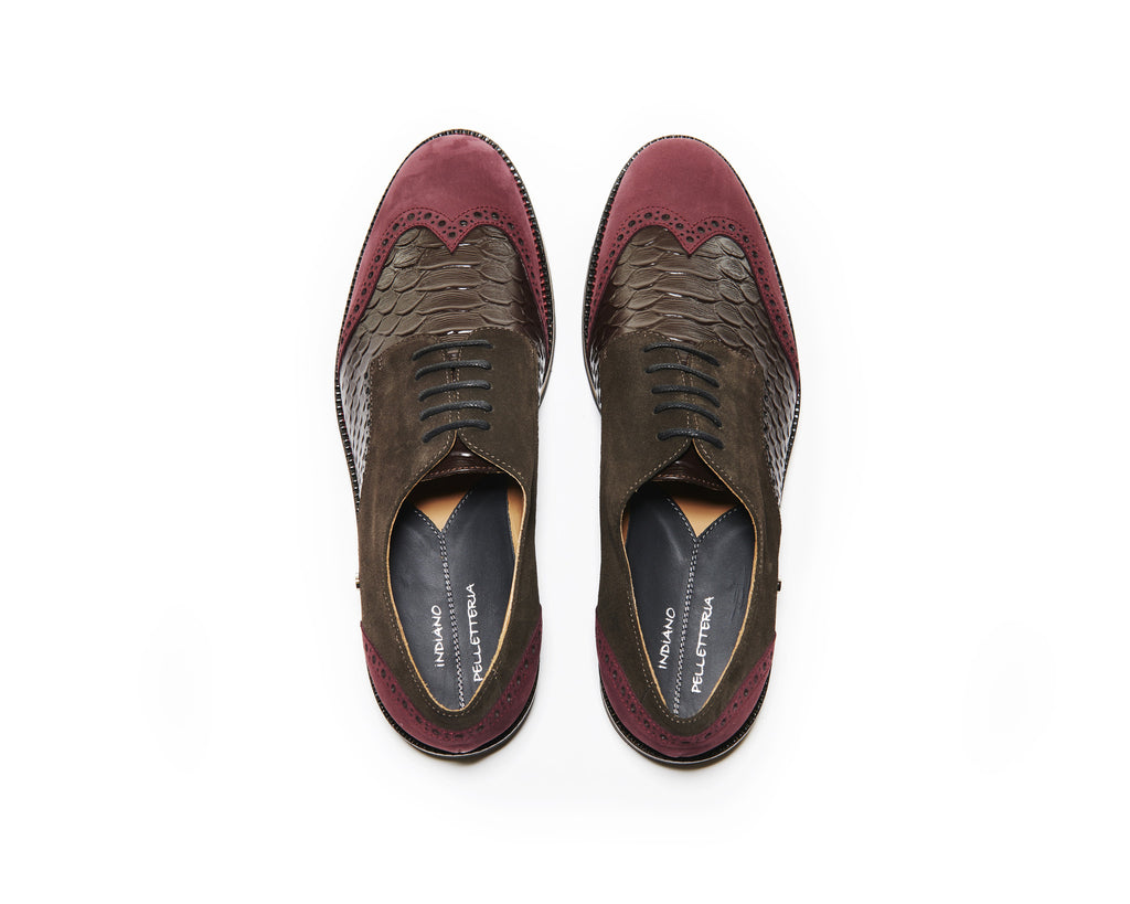 B1611018 - Longwing Brogue men shoe (embossed) - Tobacco