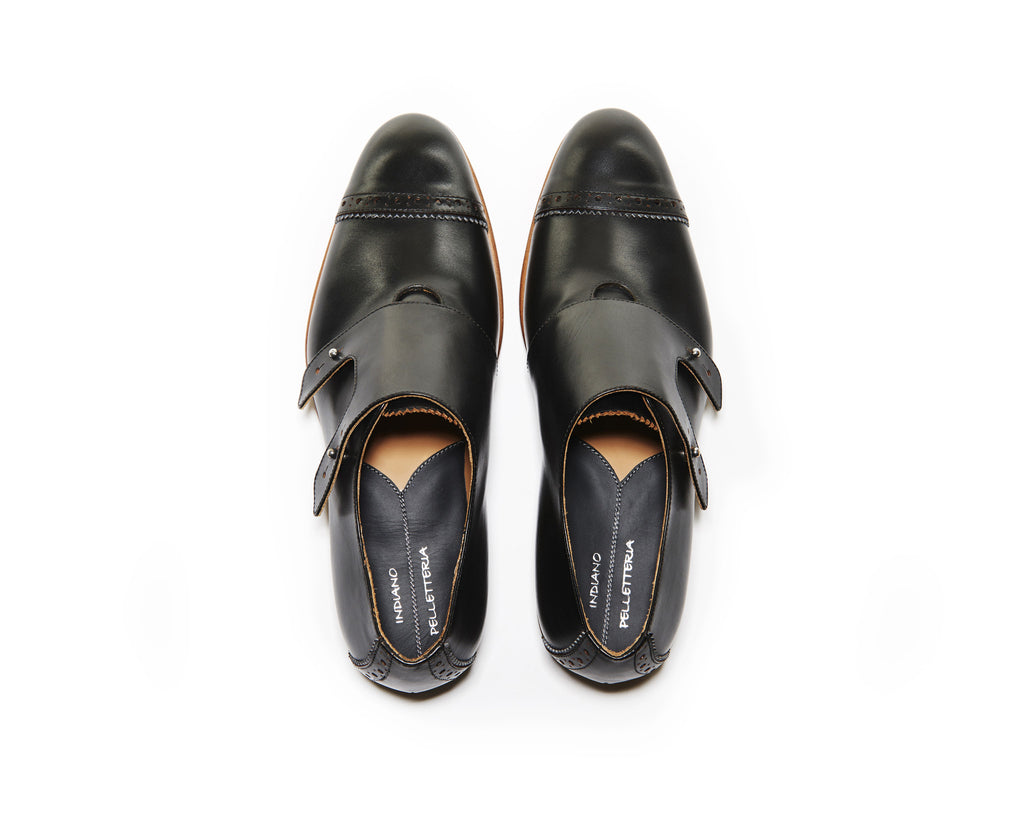 B1611019 - Double Monk men shoe (London) - Black