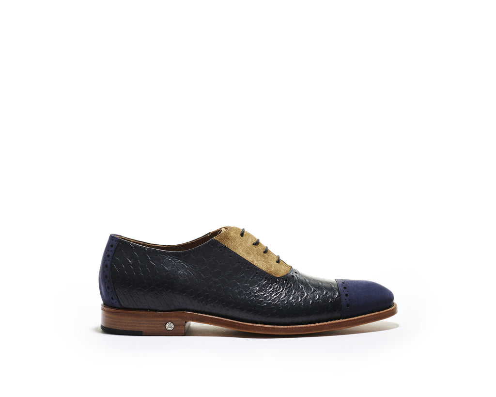 B1611014 - Oxford brogues men shoe (embossed) - Shark