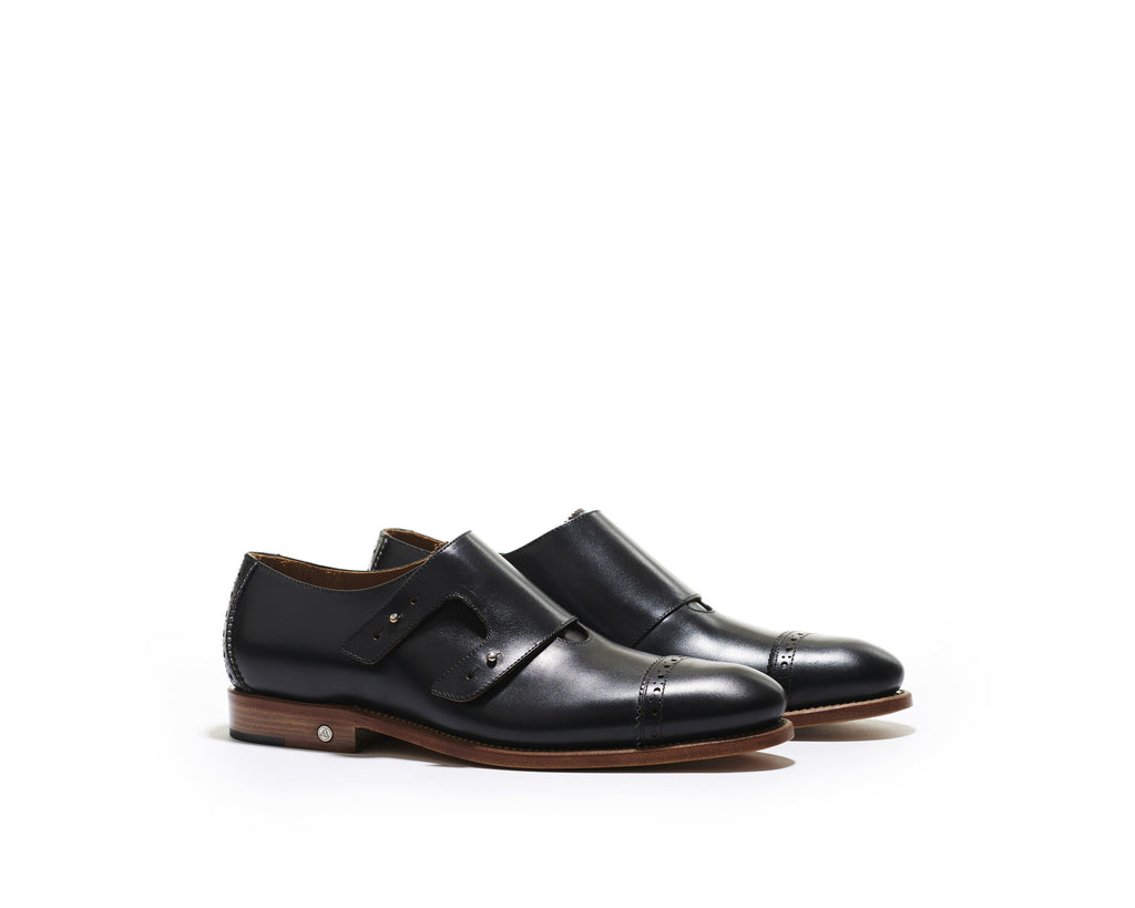 B1611019 - Double Monk men shoe (London) - Black