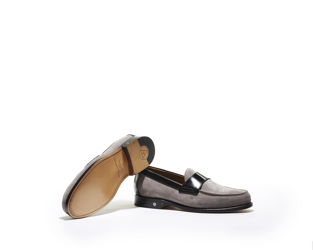 B1611012 - Penny Loafer Men shoe (vesuvio & Gardenia) - Taupe & Black