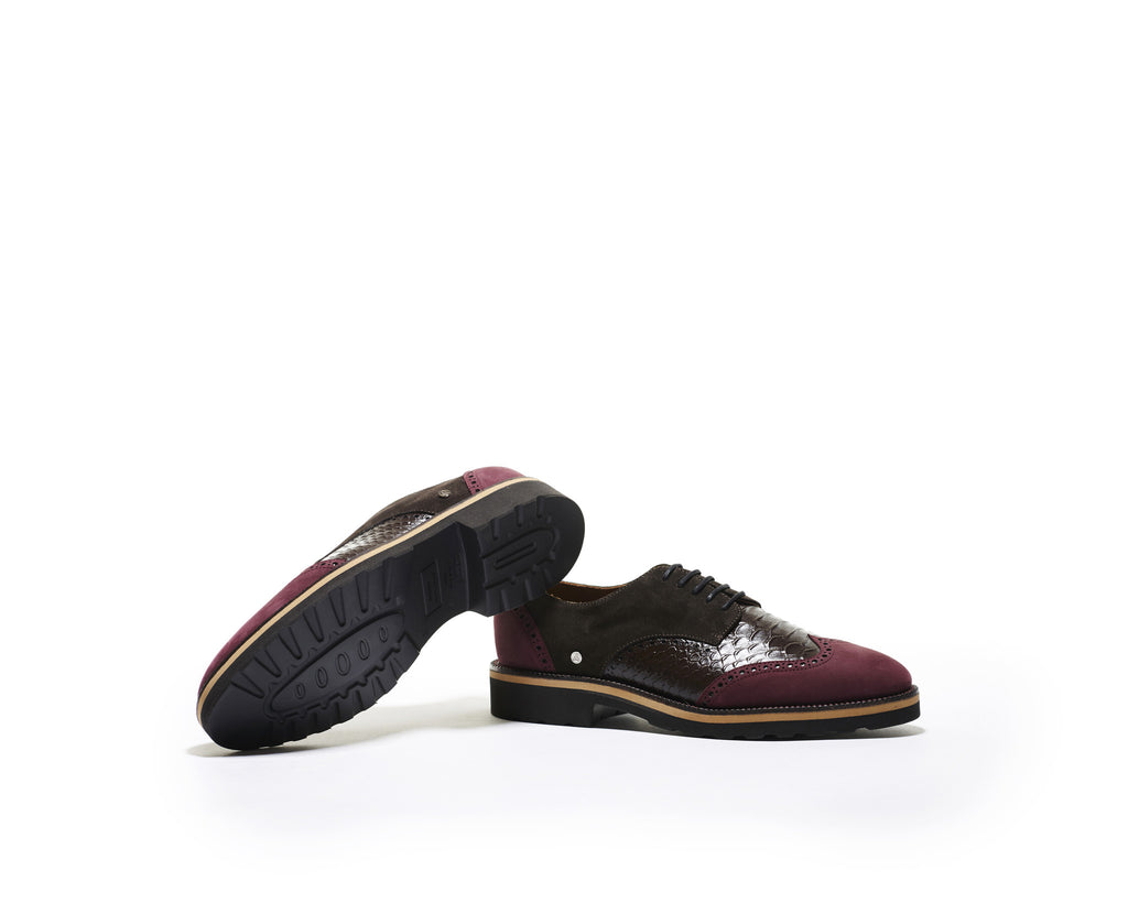 B1611018 - Longwing Brogue men shoe (embossed) - Tobacco