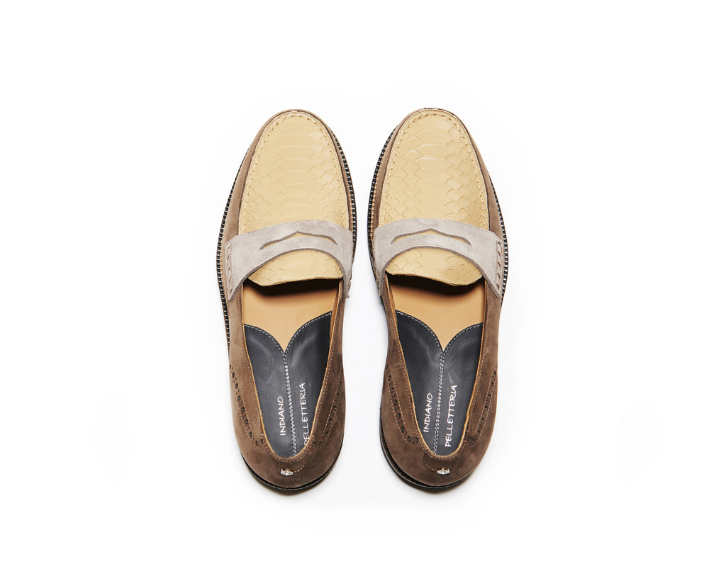 B1611015 - Penny Loafer men shoe (embossed) - Cappuccino