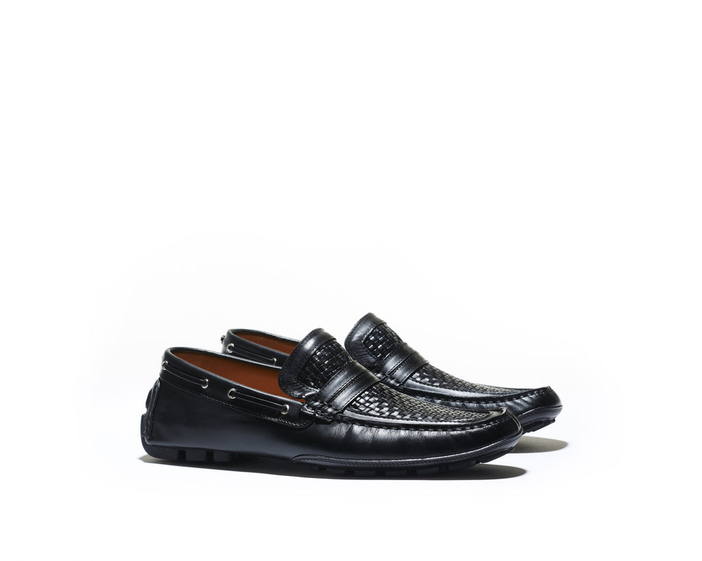 B1611001 - Moccassin men shoe (Woven) - Black