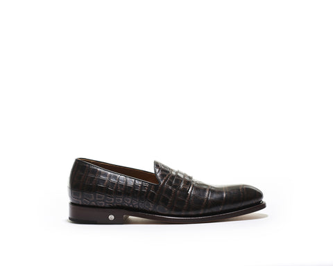 B1611015 - Penny Loafer men shoe (embossed) - Cappuccino