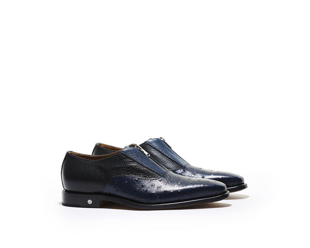 B1611002 - Oxford with zip men Shoe (embossed) - Cosmo