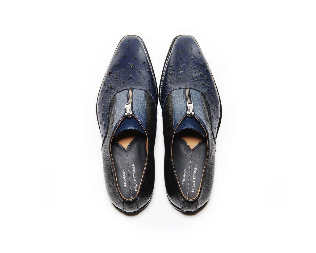 B1611002 - Oxford with zip men Shoe (embossed) - Cosmo