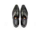 B1611002 - Oxford with zip men Shoe (Woven) - Black