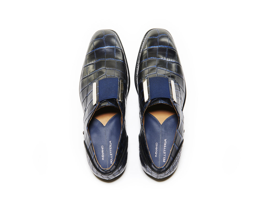 B1611007 - Men oxford shoe (embossed) - Denim