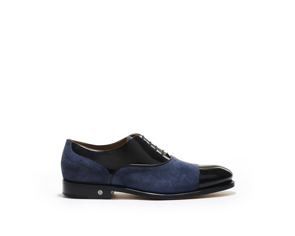 B1611011 - Cap toe oxford men shoe (Vesuvio & gardenia) - Flag & Black