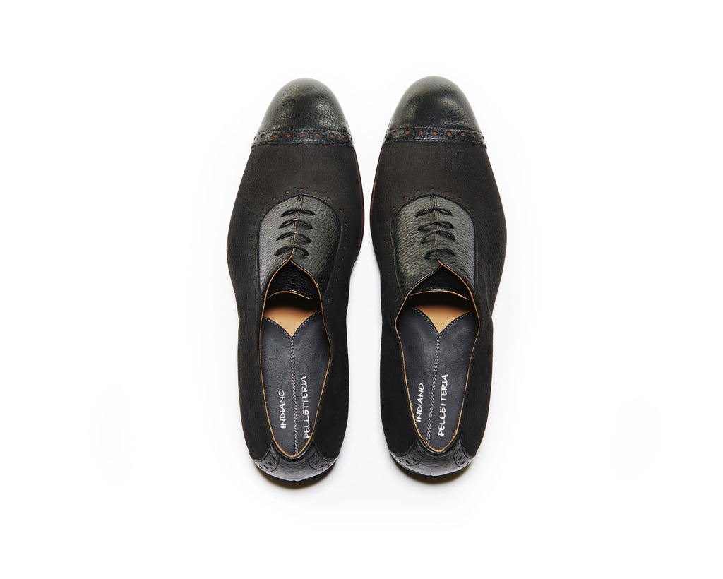 B1611014 - Oxford brogues men shoe (sporty Nabuck) - Black