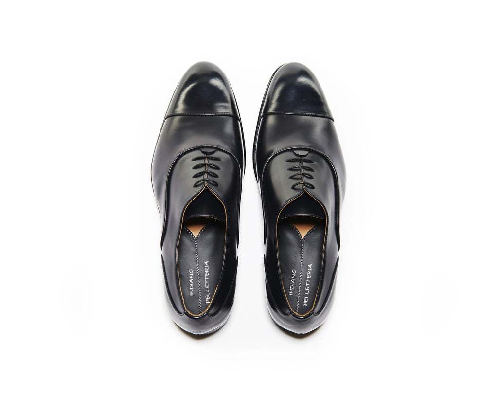 B1611011 - Cap toe oxford men shoe (city brush off) - Blue