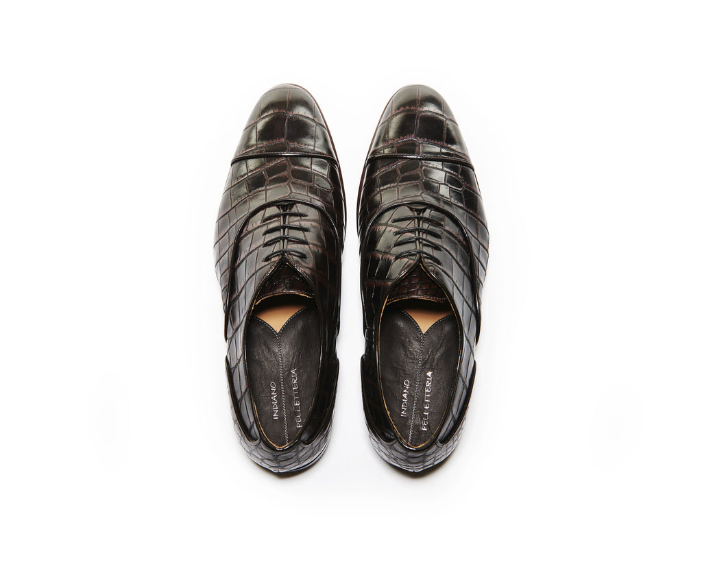 B1611011 - Cap toe oxford men shoe (embossed) - Date