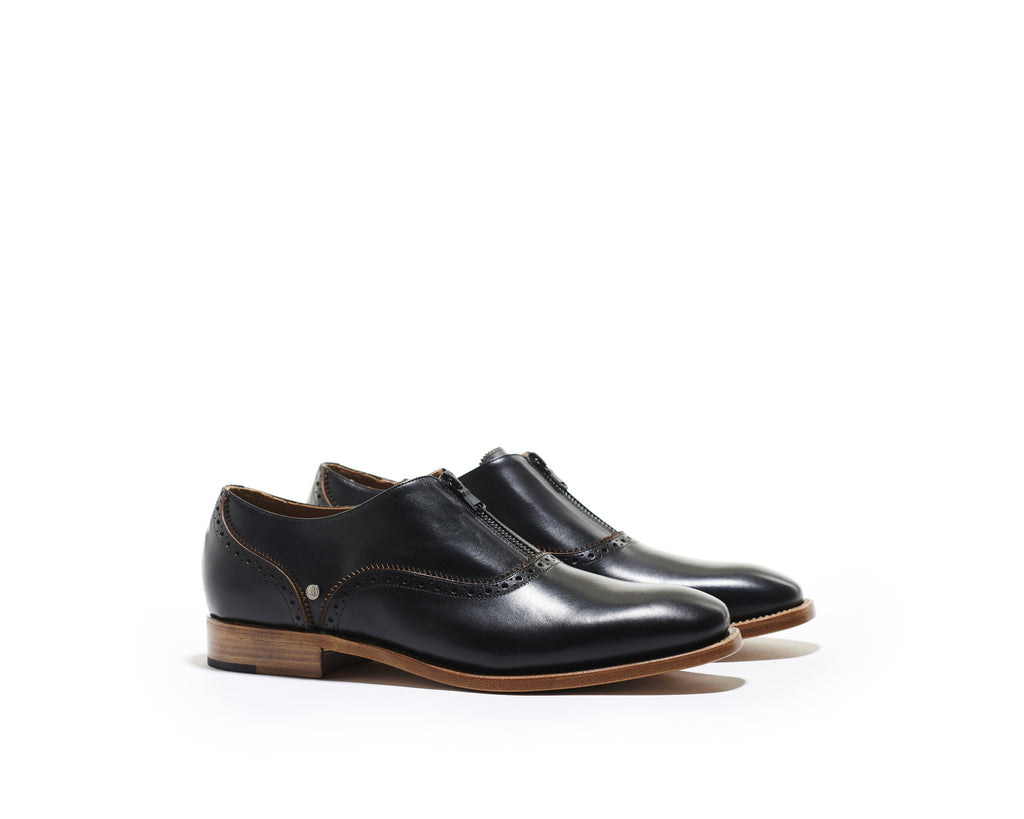 B1611013 - Oxford with Zip men shoe ( London) - Black