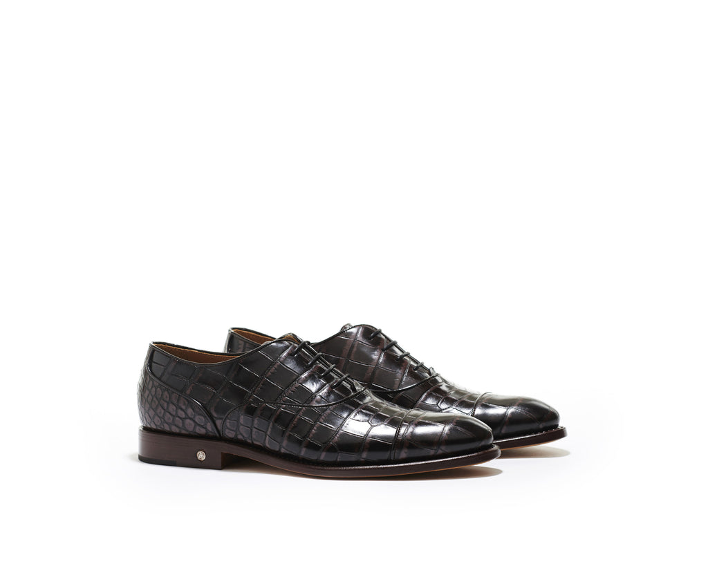 B1611011 - Cap toe oxford men shoe (embossed) - Date