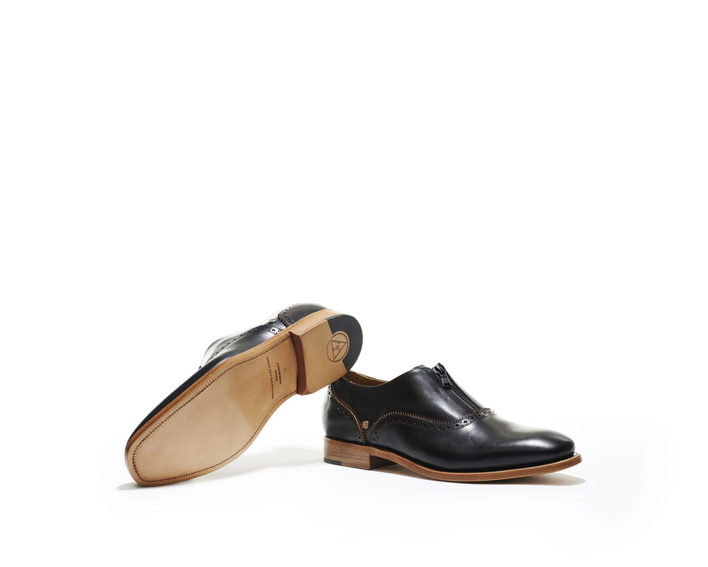 B1611013 - Oxford with Zip men shoe ( London) - Black