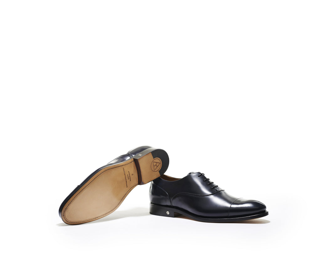 B1611011 - Cap toe oxford men shoe (city brush off) - Blue